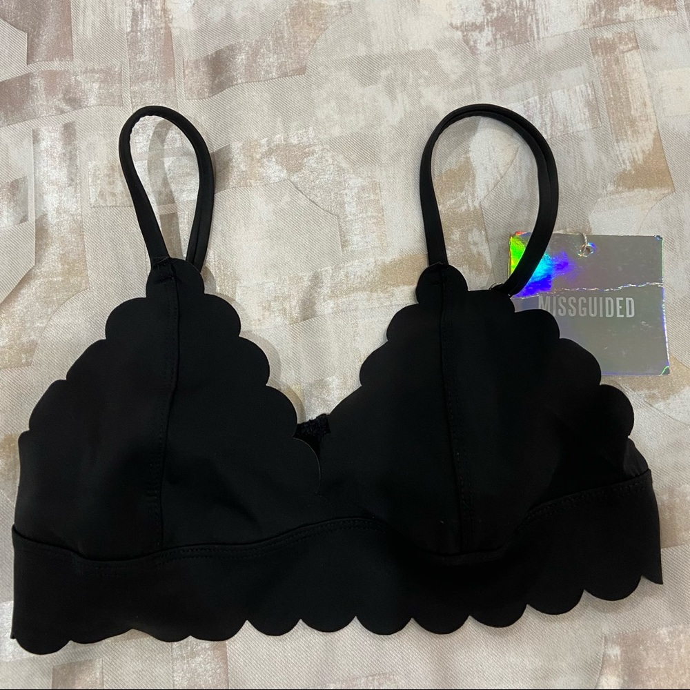 Scallop triangle bikini top